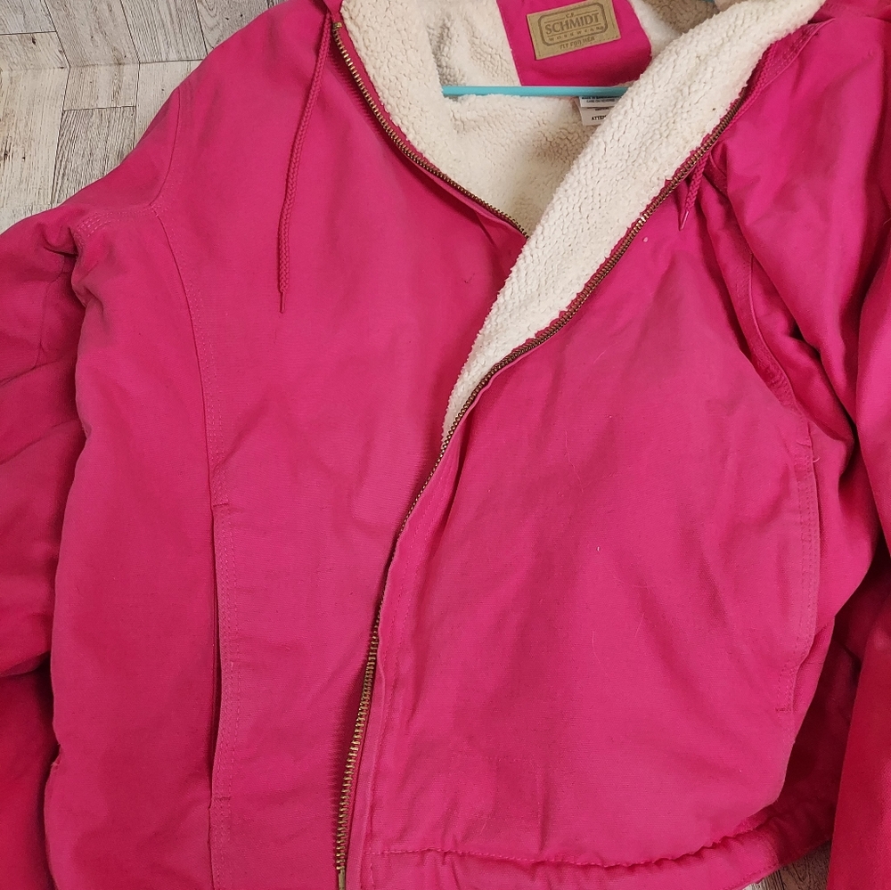 Schmidt Pink Sherpa lined coat